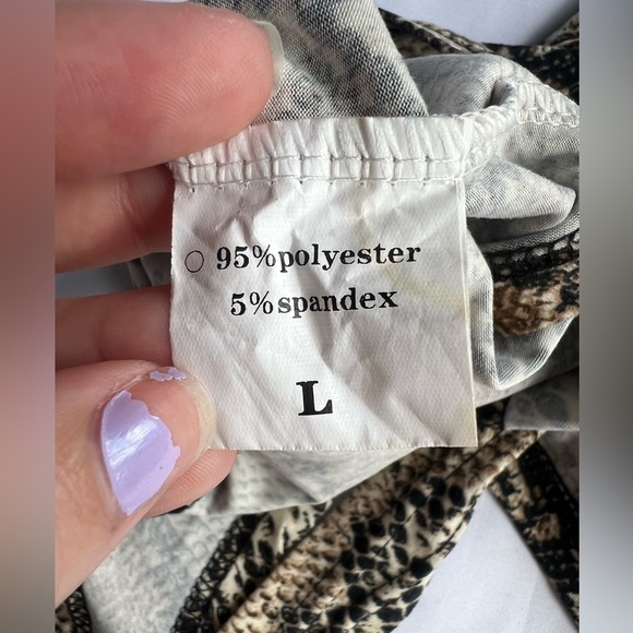 Snakeprint One Shoulder Tank Bodysuit Large - Picture 3 of 10